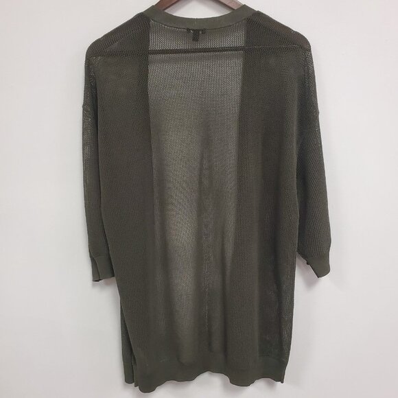 Express Womens Open Knit Goblin Core Cardigan Size L Green Fairy Grunge Beach - Picture 3 of 9